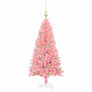 vidaXL Karácsonyfa 150 LED-del állvánnyal Rózsaszín 120 cm PVC