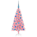 vidaXL Karácsonyfa 150 LED-del állvánnyal Rózsaszín 120 cm PVC