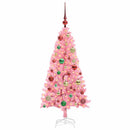 vidaXL Karácsonyfa 150 LED-del állvánnyal Rózsaszín 120 cm PVC