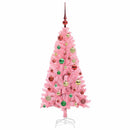 vidaXL Karácsonyfa 150 LED-del állvánnyal Rózsaszín 120 cm PVC