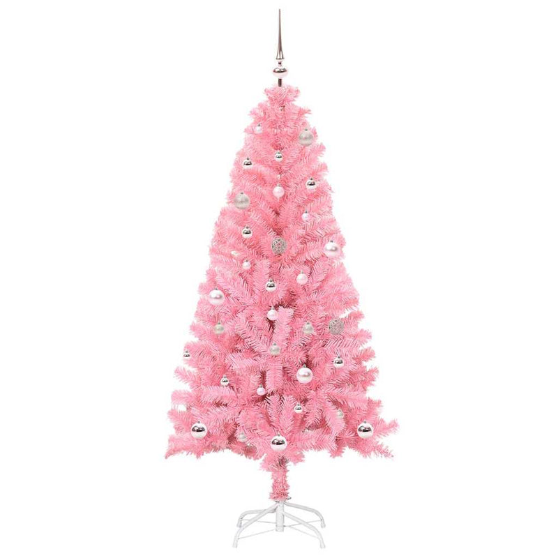 vidaXL Karácsonyfa 150 LED-del állvánnyal Rózsaszín 150 cm PVC