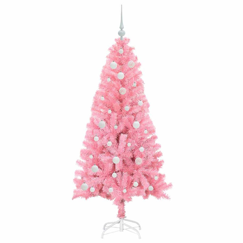 vidaXL Karácsonyfa 150 LED-del állvánnyal Rózsaszín 150 cm PVC