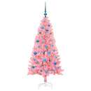vidaXL Karácsonyfa 150 LED-del állvánnyal Rózsaszín 150 cm PVC