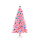 vidaXL Karácsonyfa 150 LED-del állvánnyal Rózsaszín 150 cm PVC