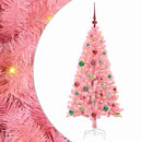 vidaXL Karácsonyfa 150 LED-del állvánnyal Rózsaszín 150 cm PVC