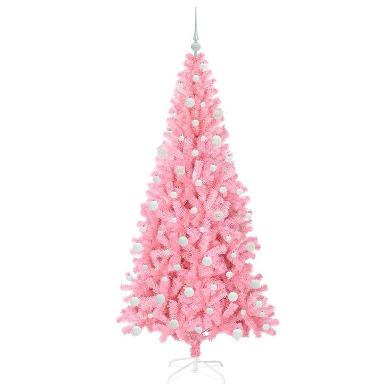 vidaXL Karácsonyfa 300 LED-del állvánnyal Rózsaszín 180 cm PVC