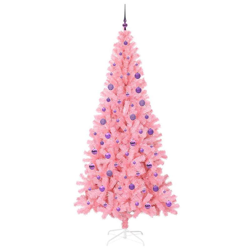 vidaXL Karácsonyfa 300 LED-del állvánnyal Rózsaszín 180 cm PVC