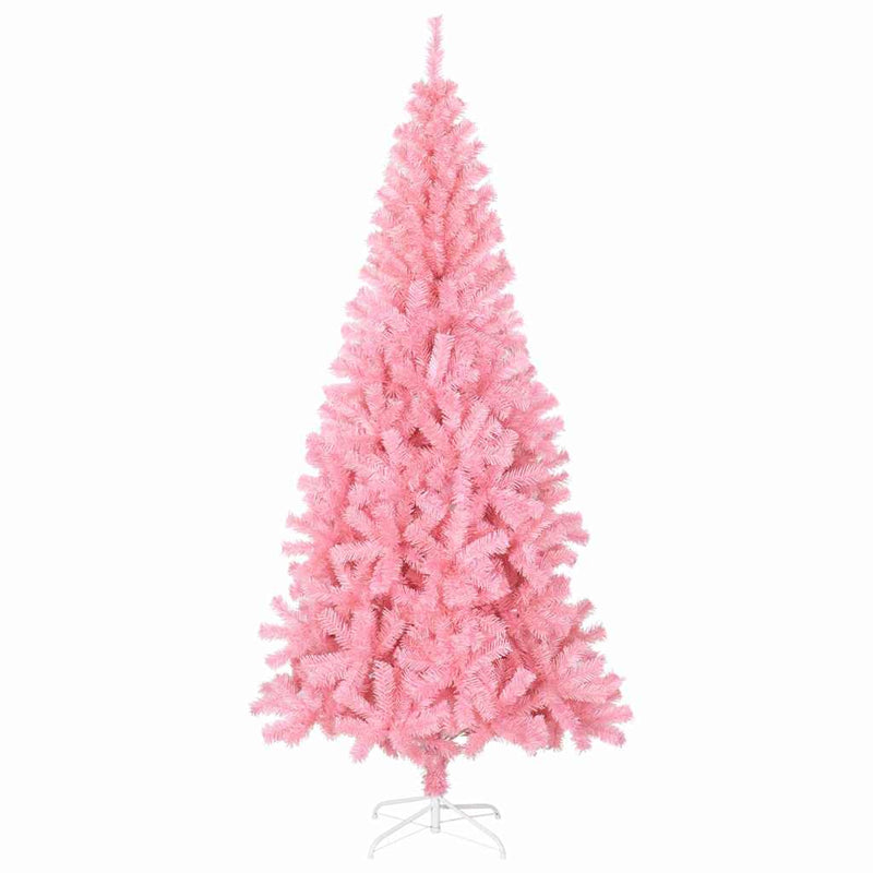 vidaXL Karácsonyfa 300 LED-del állvánnyal Rózsaszín 210 cm PVC