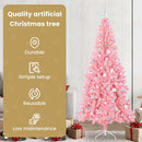 vidaXL Karácsonyfa 300 LED-del állvánnyal Rózsaszín 210 cm PVC