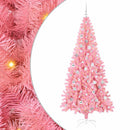 vidaXL Karácsonyfa 300 LED-del állvánnyal Rózsaszín 210 cm PVC