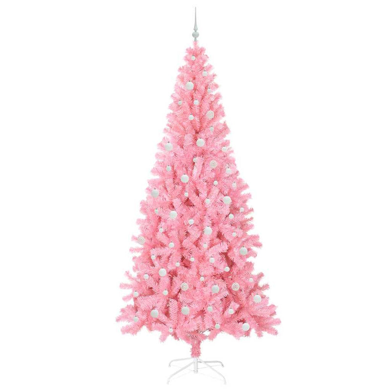 vidaXL Karácsonyfa 300 LED-del állvánnyal Rózsaszín 240 cm PVC
