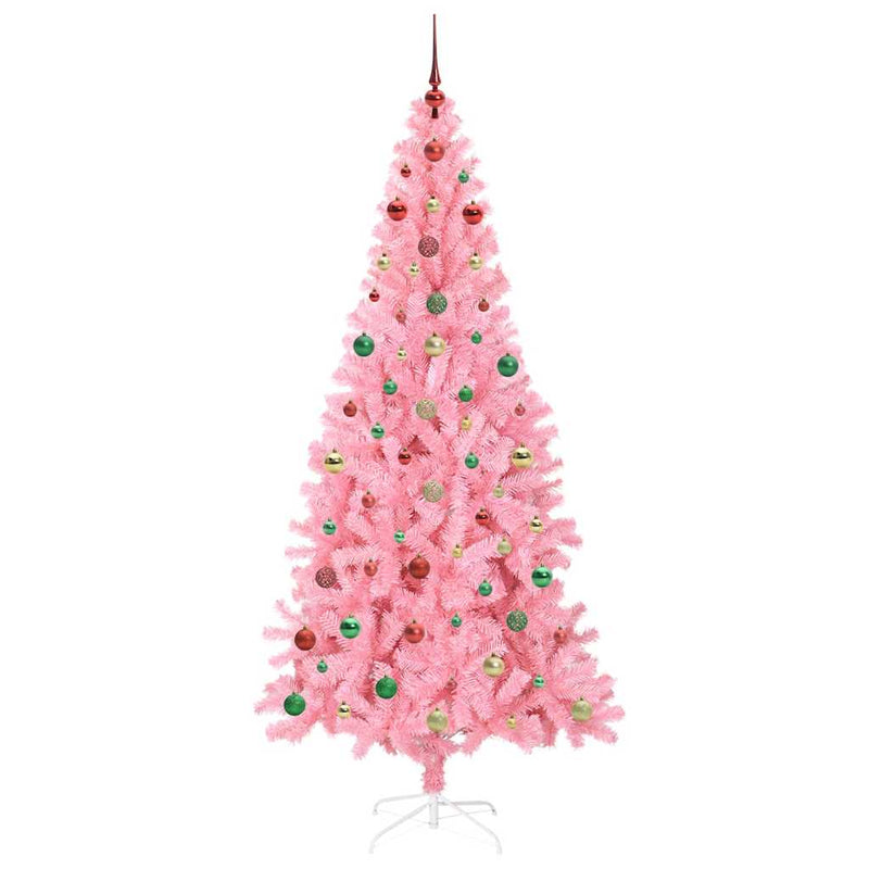 vidaXL Karácsonyfa 300 LED-del állvánnyal Rózsaszín 240 cm PVC