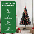 vidaXL Karácsonyfa 150 LED-del állvánnyal Fekete 120 cm PVC