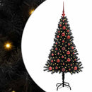 vidaXL Karácsonyfa 150 LED-del állvánnyal Fekete 120 cm PVC