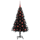 vidaXL Karácsonyfa 150 LED-del állvánnyal Fekete 120 cm PVC