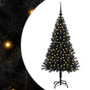 vidaXL Karácsonyfa 150 LED-del állvánnyal Fekete 120 cm PVC
