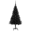 vidaXL Karácsonyfa 150 LED-del állvánnyal Fekete 120 cm PVC