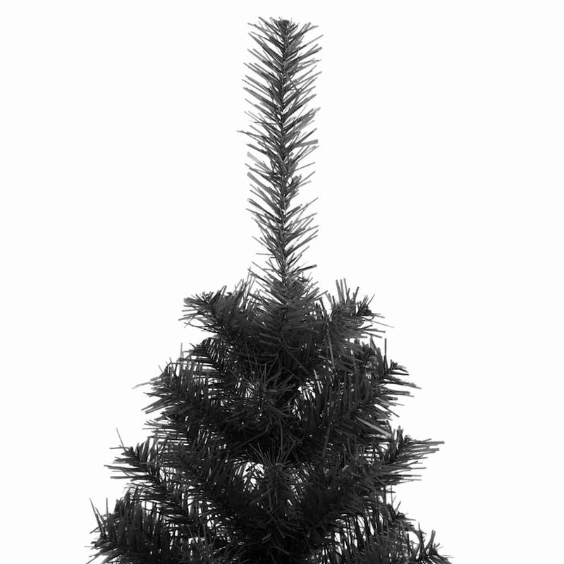 vidaXL Karácsonyfa 150 LED-del állvánnyal Fekete 120 cm PVC