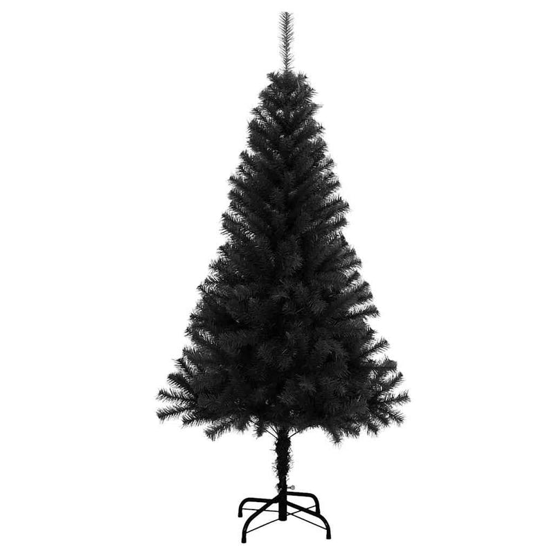 vidaXL Karácsonyfa 150 LED-del állvánnyal Fekete 120 cm PVC