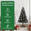 vidaXL Karácsonyfa 150 LED-del állvánnyal Fekete 120 cm PVC