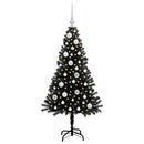 vidaXL Karácsonyfa 150 LED-del állvánnyal Fekete 120 cm PVC