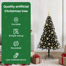 vidaXL Karácsonyfa 150 LED-del állvánnyal Fekete 120 cm PVC