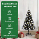 vidaXL Karácsonyfa 150 LED-del állvánnyal Fekete 120 cm PVC