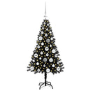 vidaXL Karácsonyfa 150 LED-del állvánnyal Fekete 120 cm PVC