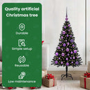 vidaXL Karácsonyfa 150 LED-del állvánnyal Fekete 120 cm PVC