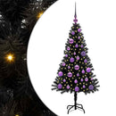 vidaXL Karácsonyfa 150 LED-del állvánnyal Fekete 120 cm PVC