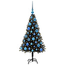 vidaXL Karácsonyfa 150 LED-del állvánnyal Fekete 120 cm PVC