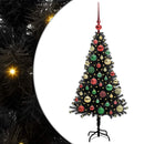 vidaXL Karácsonyfa 150 LED-del állvánnyal Fekete 120 cm PVC