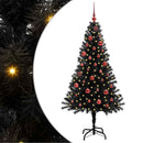 vidaXL Karácsonyfa 150 LED-del állvánnyal Fekete 150 cm PVC