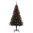 vidaXL Karácsonyfa 150 LED-del állvánnyal Fekete 150 cm PVC