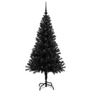 vidaXL Karácsonyfa 150 LED-del állvánnyal Fekete 150 cm PVC