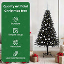 vidaXL Karácsonyfa 150 LED-del állvánnyal Fekete 150 cm PVC