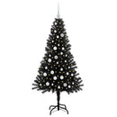 vidaXL Karácsonyfa 150 LED-del állvánnyal Fekete 150 cm PVC