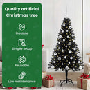 vidaXL Karácsonyfa 150 LED-del állvánnyal Fekete 150 cm PVC