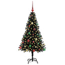 vidaXL Karácsonyfa 150 LED-del állvánnyal Fekete 150 cm PVC