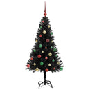 vidaXL Karácsonyfa 150 LED-del állvánnyal Fekete 150 cm PVC