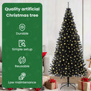 vidaXL Karácsonyfa 300 LED-del állvánnyal Fekete 180 cm PVC