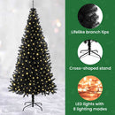 vidaXL Karácsonyfa 300 LED-del állvánnyal Fekete 180 cm PVC