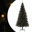 vidaXL Karácsonyfa 300 LED-del állvánnyal Fekete 180 cm PVC