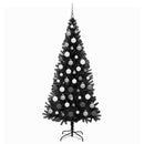 vidaXL Karácsonyfa 300 LED-del állvánnyal Fekete 180 cm PVC