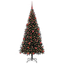 vidaXL Karácsonyfa 300 LED-del állvánnyal Fekete 180 cm PVC