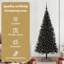 vidaXL Karácsonyfa 300 LED-del állvánnyal Fekete 180 cm PVC