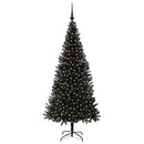 vidaXL Karácsonyfa 300 LED-del állvánnyal Fekete 180 cm PVC