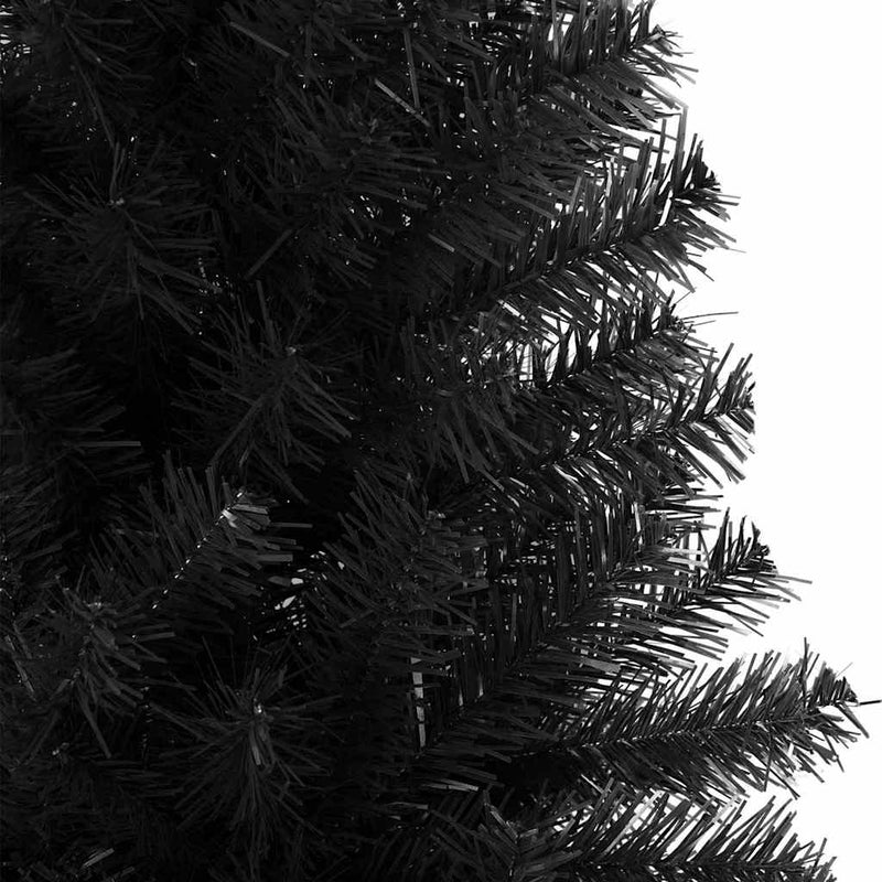 vidaXL Karácsonyfa 300 LED-del állvánnyal Fekete 180 cm PVC