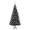 vidaXL Karácsonyfa 300 LED-del állvánnyal Fekete 180 cm PVC