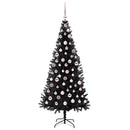 vidaXL Karácsonyfa 300 LED-del állvánnyal Fekete 180 cm PVC